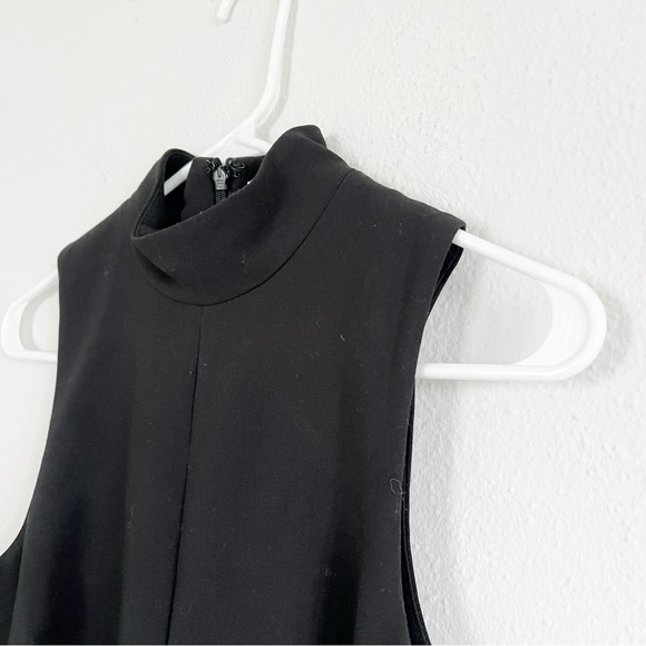 mock neck little black dress sleeveless sheath high collar cheongsam style 8 - Picture 3 of 9